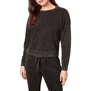 BB Dakota Acid Wash Sweatshirt Top in Black Grey Size L $99